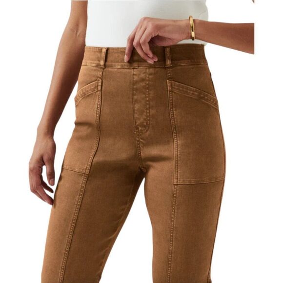 Spanx Twill Straight Leg Shaping Pant in Acorn Brown Size XL - Picture 3 of 8
